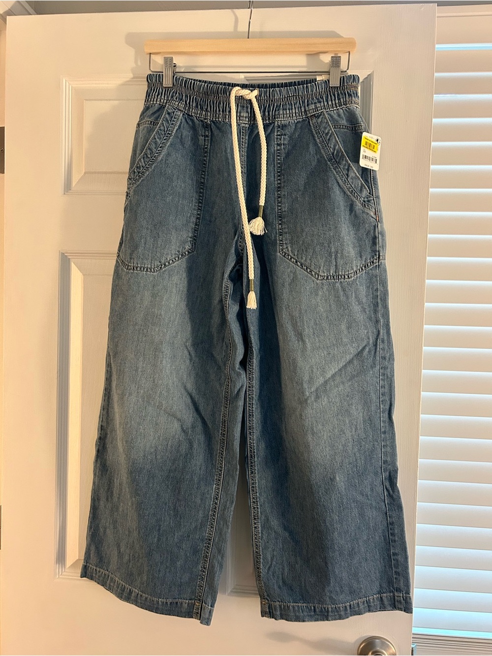 Free People Light Blue Wide Leg Denim Jogger Jeans